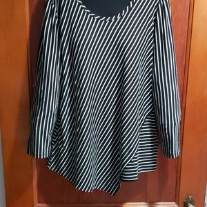 Womans black & white striped top